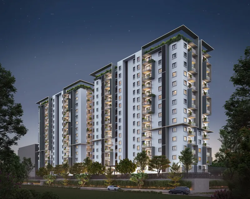 Elegant Atmos elevation at night